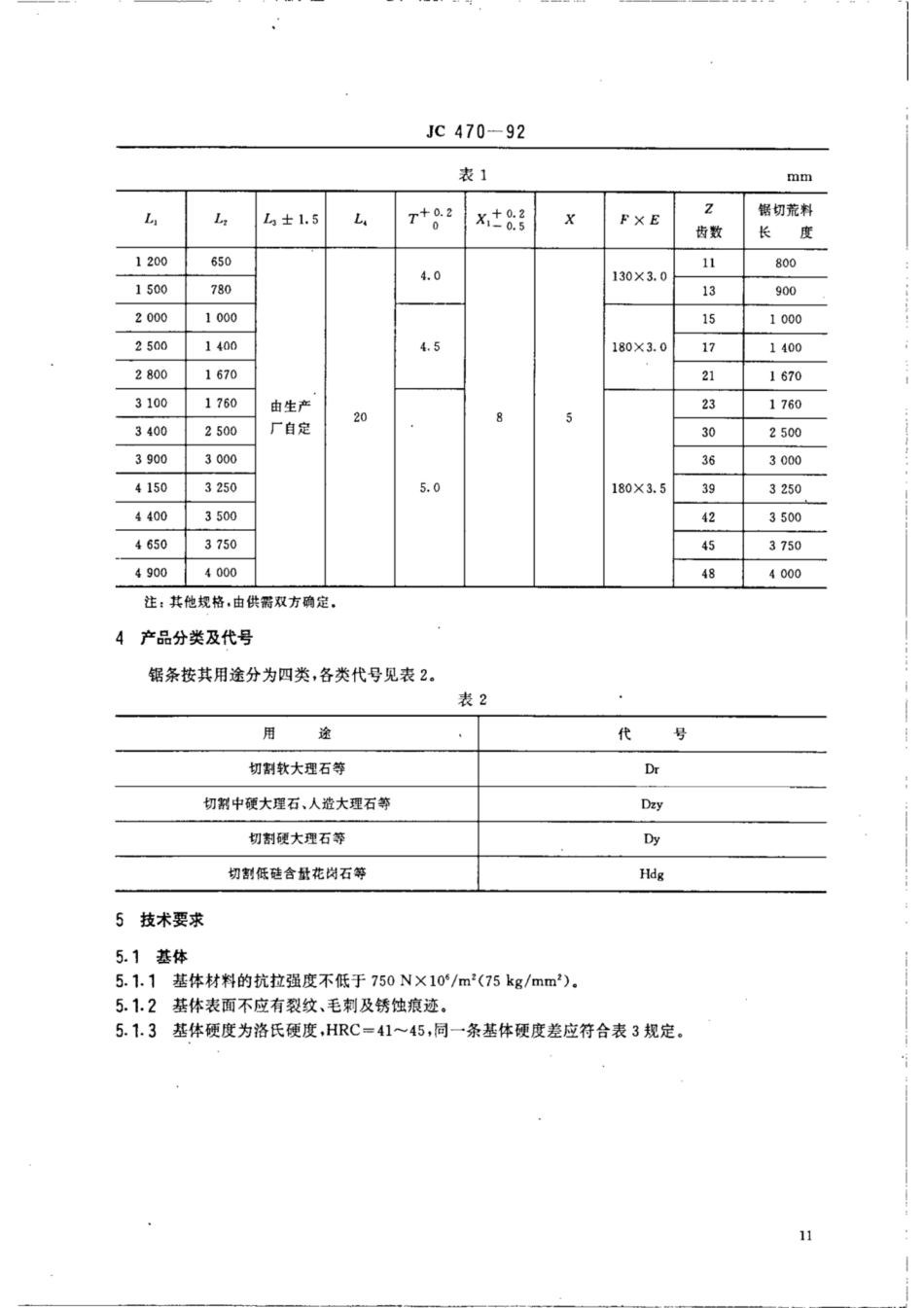 JC∕T 470-1992 加工非金属硬脆材料用节块式金刚石框架锯条.pdf_第2页