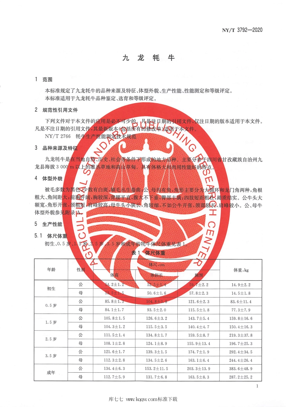 NY∕T 3792-2020 九龙牦牛.pdf_第3页