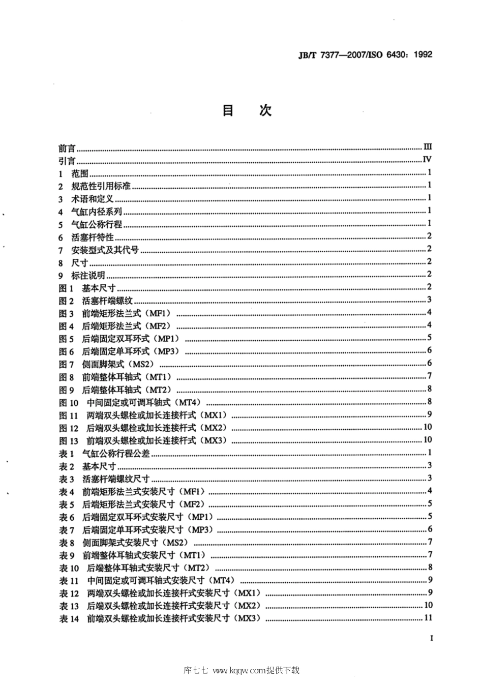 JB∕T 7377-2007 缸内径32～250mm整体式安装单杆气缸 安装尺寸.pdf_第2页