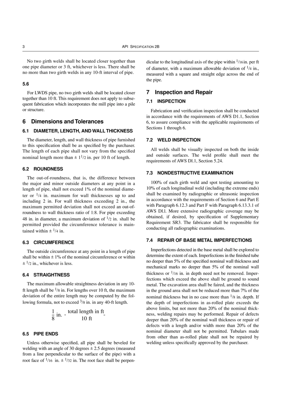 API Spec 2B-2001 (2020)-2 Standard.pdf_第1页