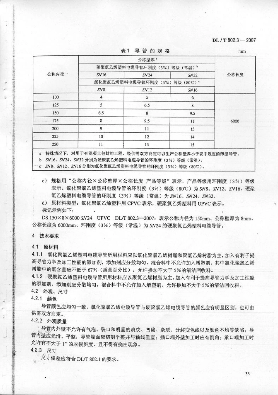 【电力行业标准】DLT 802.3-2007 电力电缆用导管技术条件 第3部分：氯化聚氯乙烯及硬聚氯乙烯塑料电缆导管.pdf_第3页