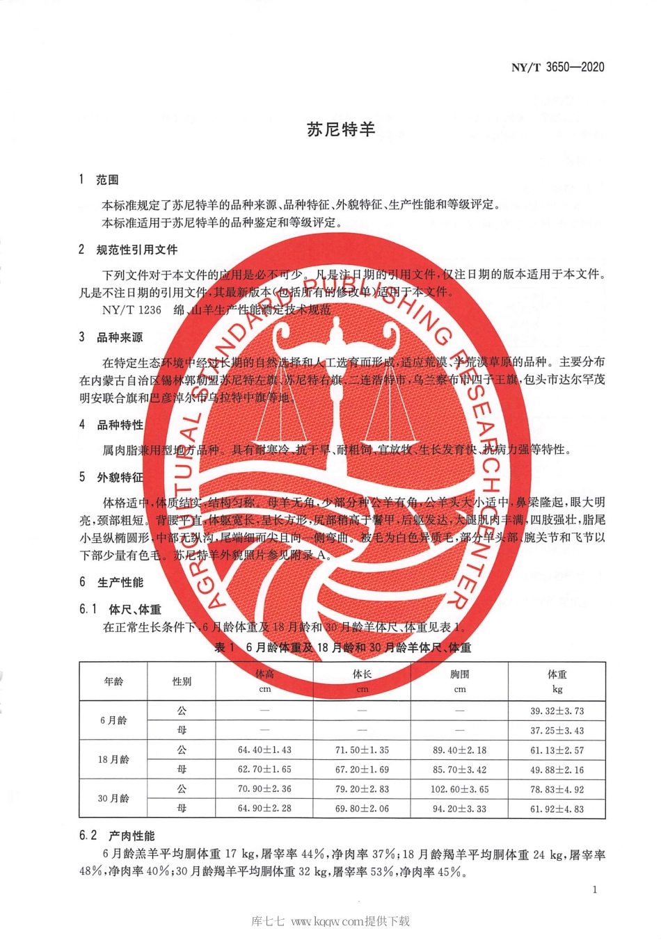 【农业行业标准】NY∕T 3650-2020 苏尼特羊.pdf_第3页