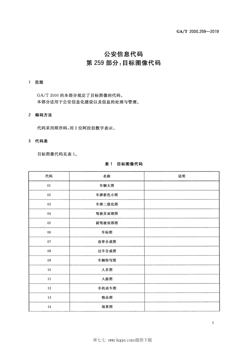 【公共安全行业标准】GA∕T 2000.259-2019 公安信息代码 第259部分：目标图像代码.pdf_第3页