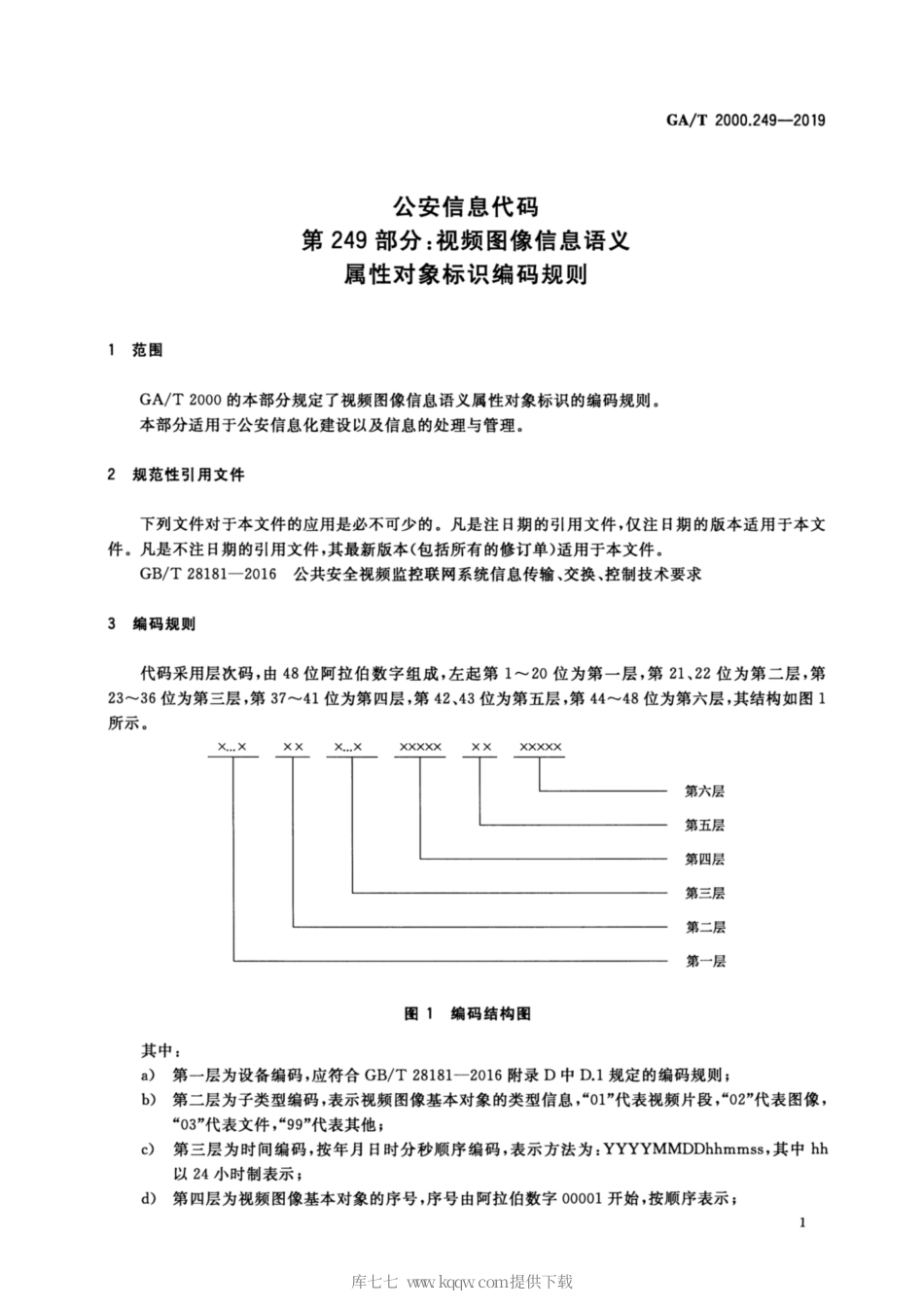 【公共安全行业标准】GA∕T 2000.249-2019 公安信息代码 第249部分：视频图像信息语义属性对象标识编码规则.pdf_第3页