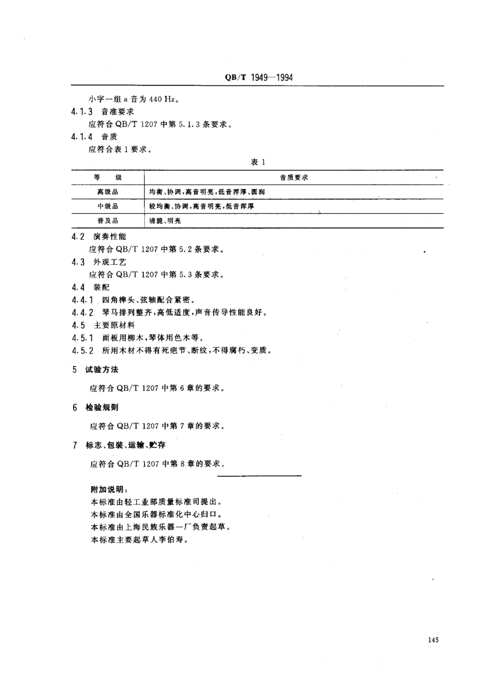【轻工行业标准】QB∕T 1949-1994 扬琴.pdf_第2页