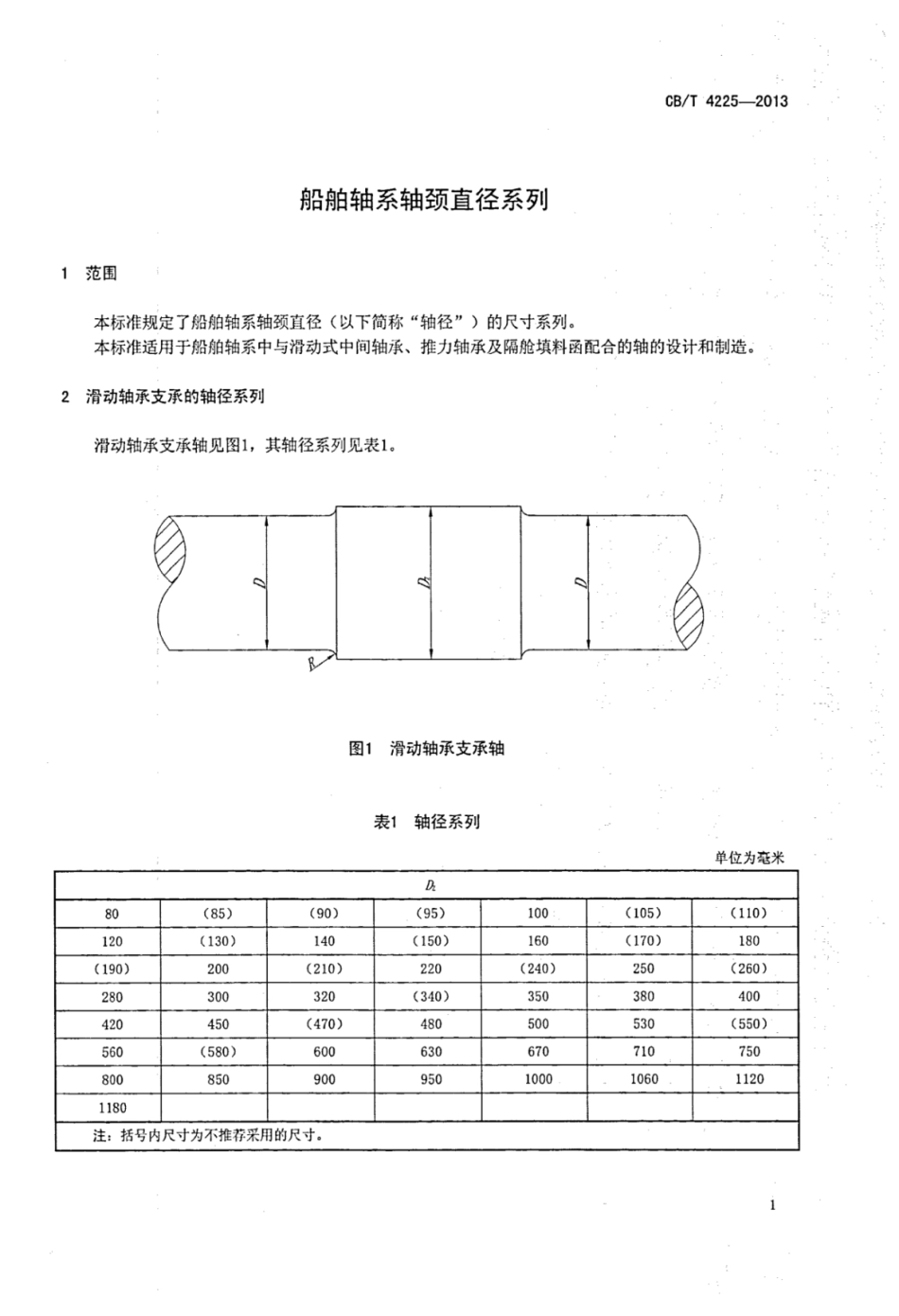 CBT 4225-2013 船舶轴系轴颈直径系列.pdf_第3页