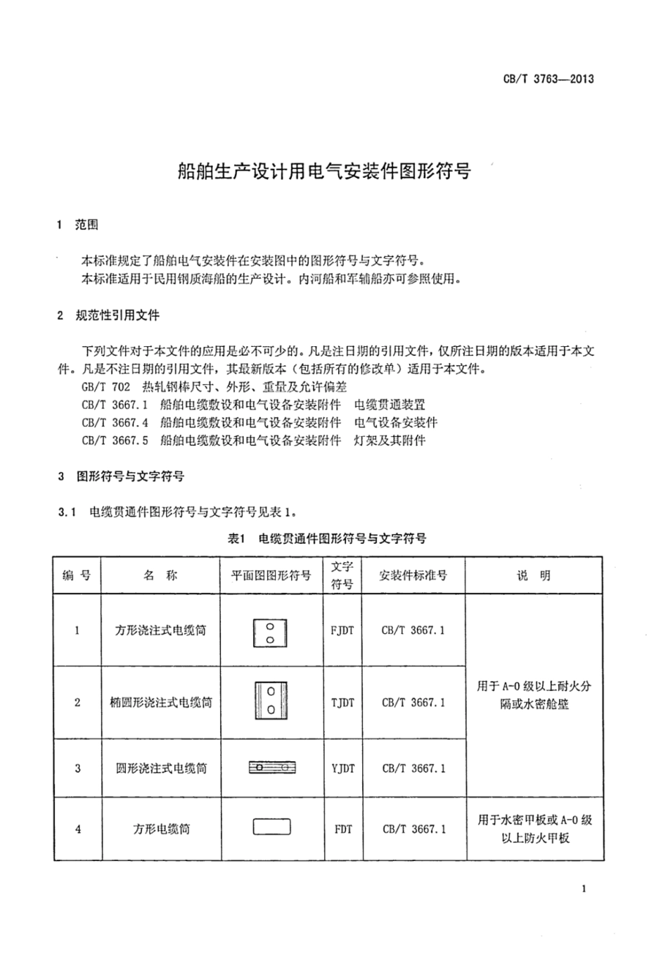 CBT 3763-2013 船舶生产设计用电气安装件图形符号.pdf_第3页