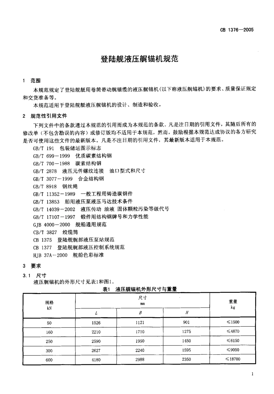 CB 1376-2005 登陆舰液压艉锚机规范.pdf_第3页