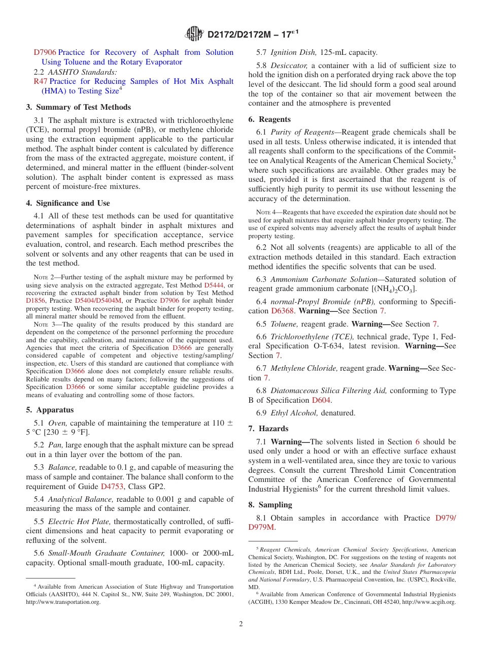 (正版)ASTM D2172 - D 2172M - 17e1.pdf_第2页