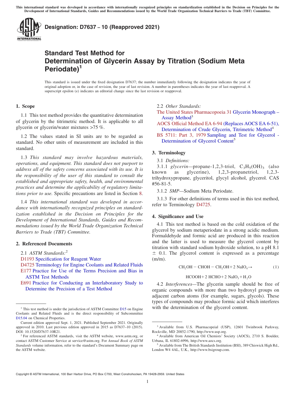 (正版)ASTM D7637_102021_15_05_Standard_Test_Method_for_Determination_of_Glycerin.pdf_第1页