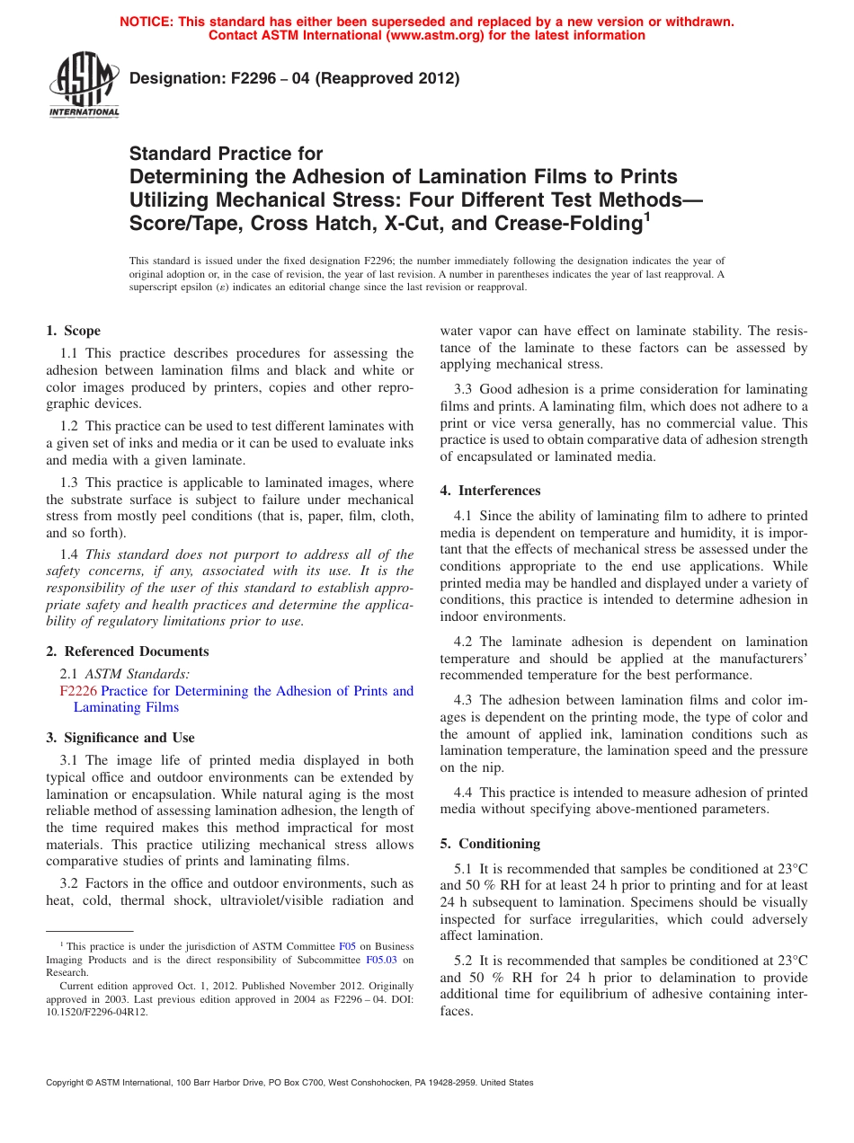 (正版)ASTM F2296-04(2012) WITHDRAWN 2020.pdf_第1页