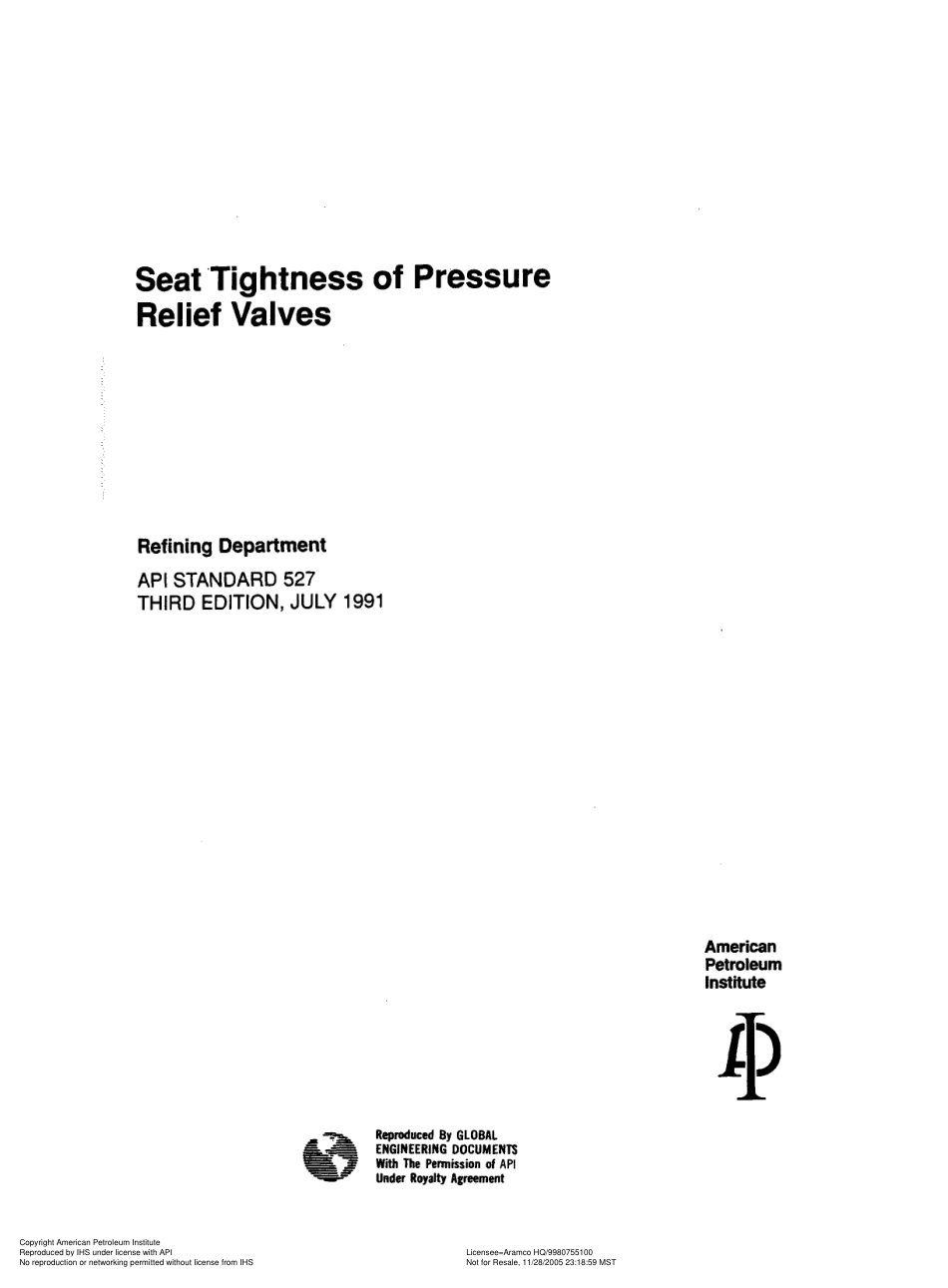 API 527 (1991, R 2002) SeatTightnessTestRVs.pdf_第2页