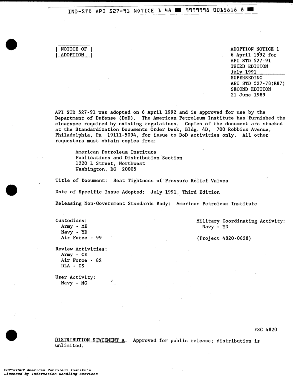 API 527 Seat Tightness of Pressure relief valves.pdf_第1页