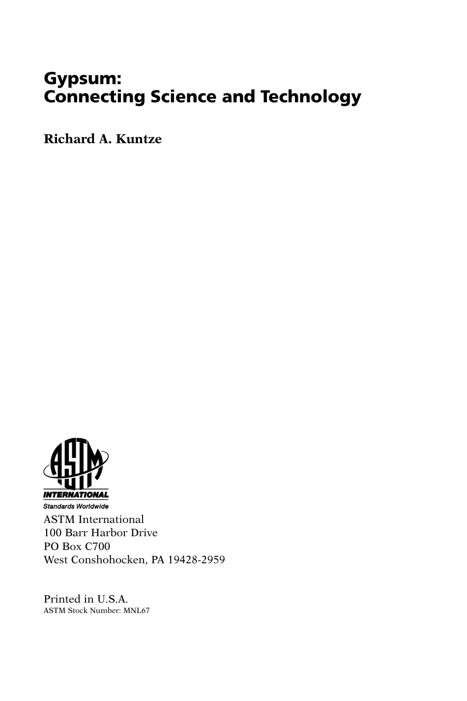 ASTM - MNL67 - Gypsum; Connecting Science and Technology.pdf_第2页