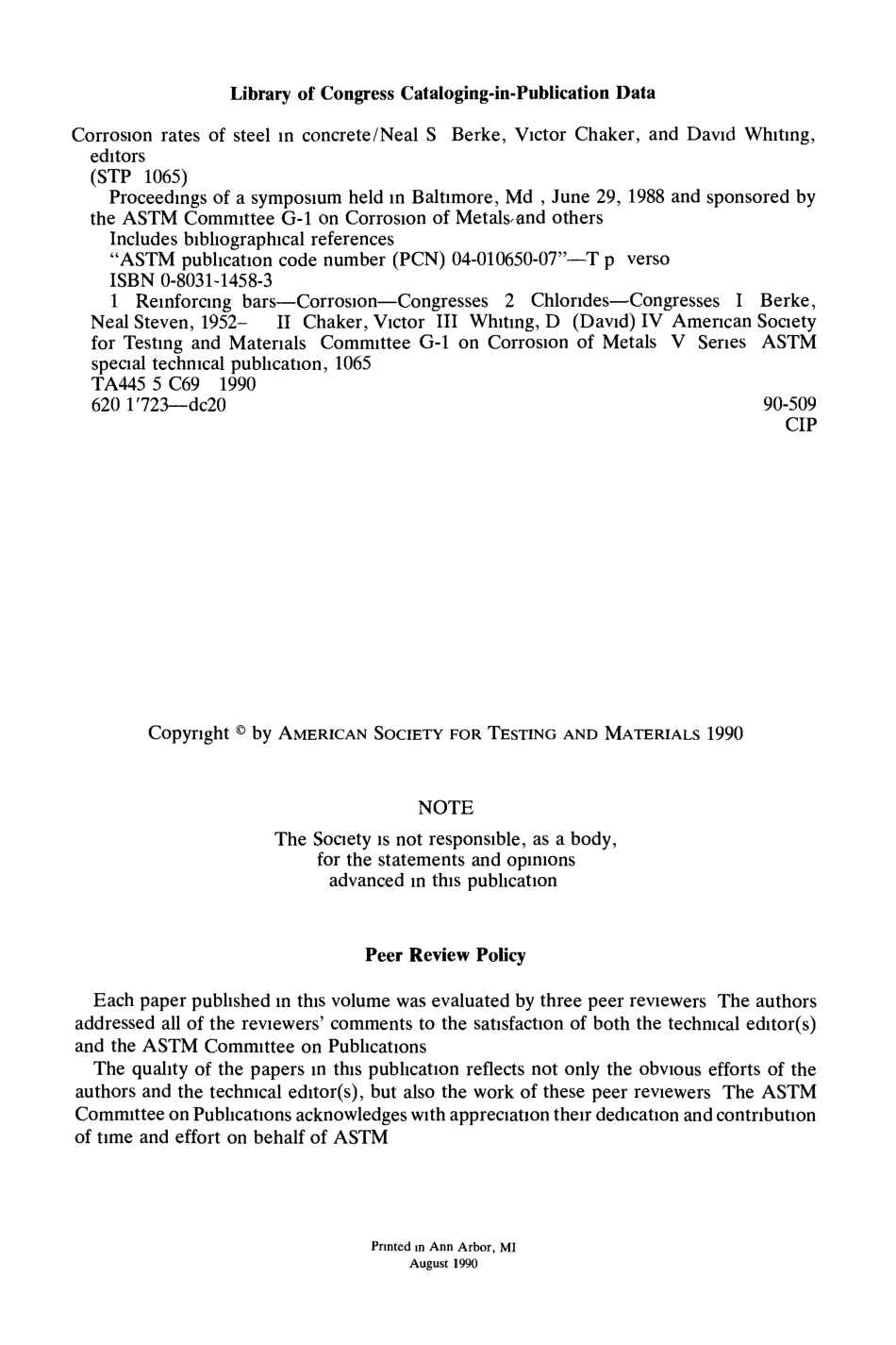 ASTM - STP 1065 - Corrosion Rates of Steel in Concrete.pdf_第3页