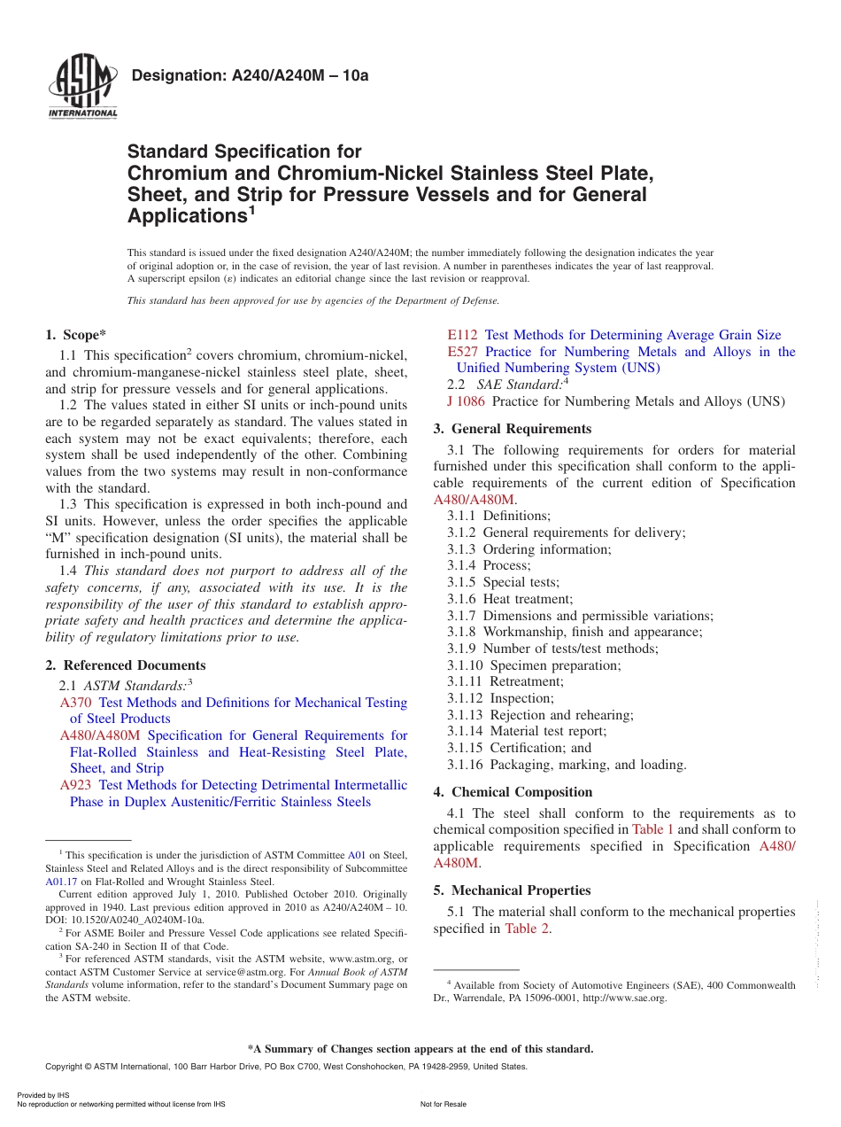 ASTM A 240 REV A_2010.pdf_第1页