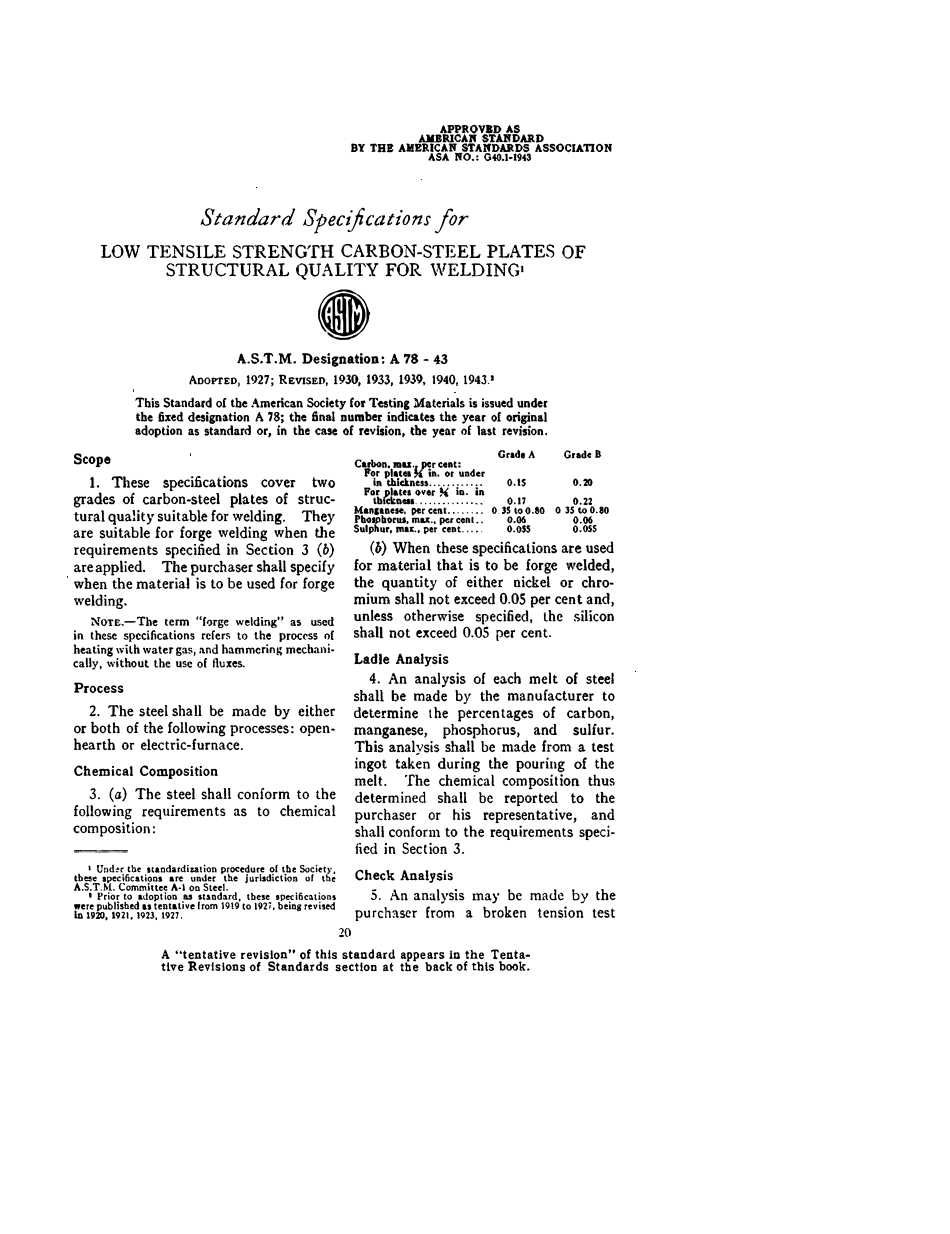 ASTM A78 - 43 scan.pdf_第1页