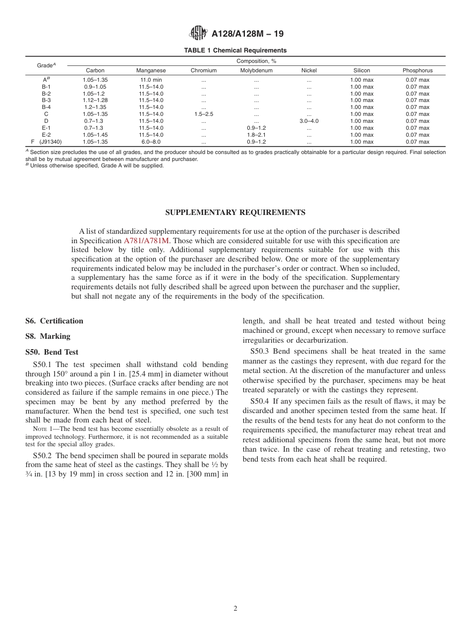 ASTM A128 - A 128M - 19.pdf_第2页
