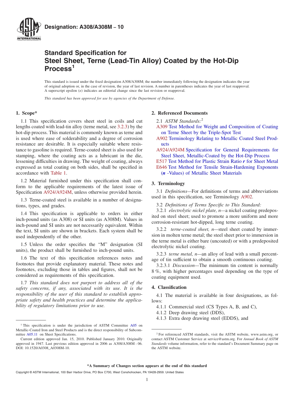 ASTM A308 - A 308M - 10.pdf_第1页
