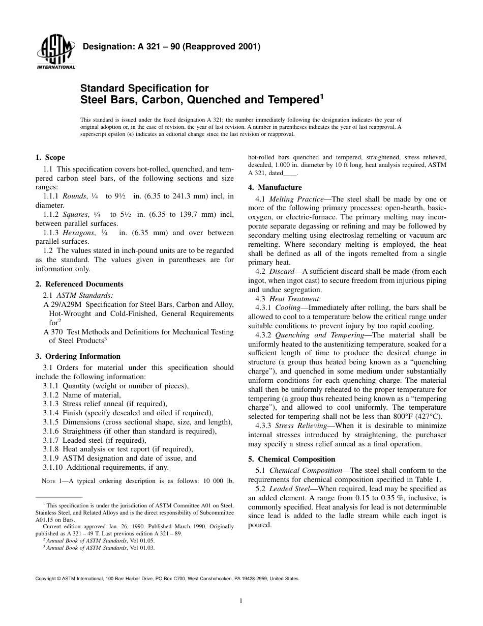 ASTM A321 - 90 (2001).pdf_第1页