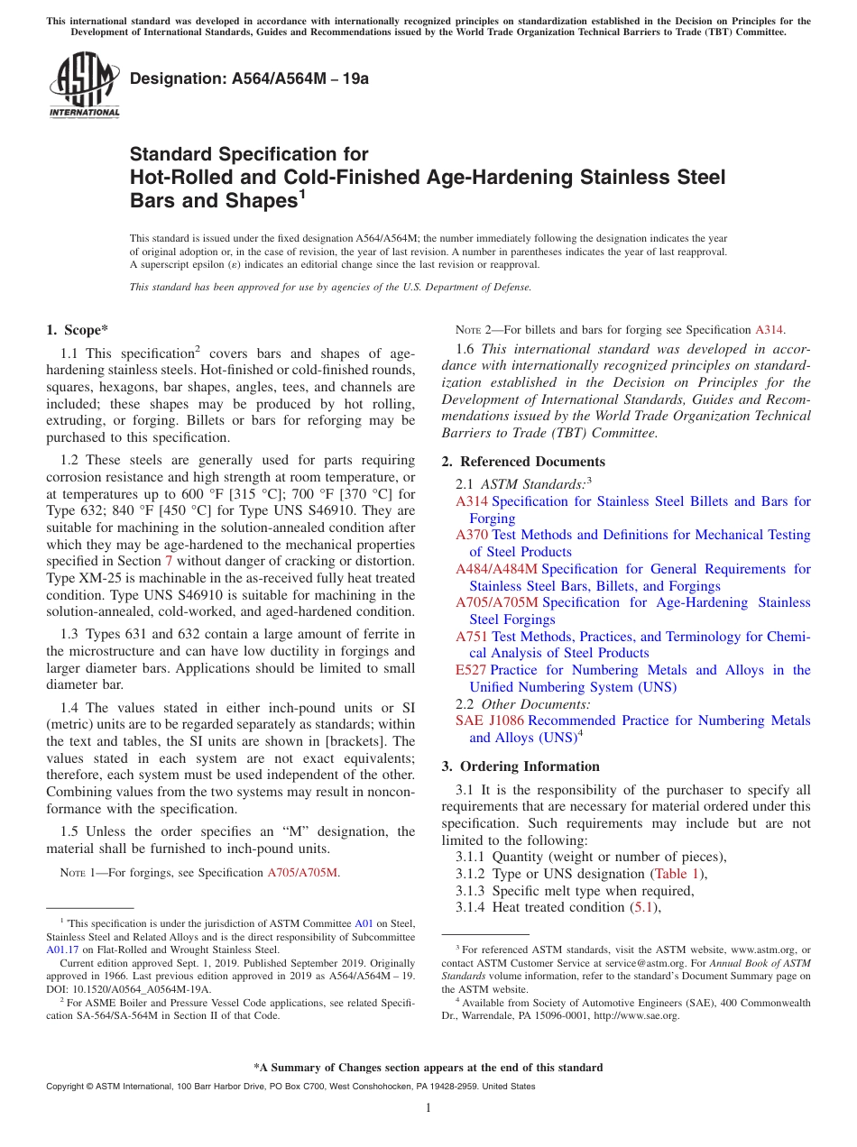 ASTM A564 - A 564M - 19a.pdf_第1页