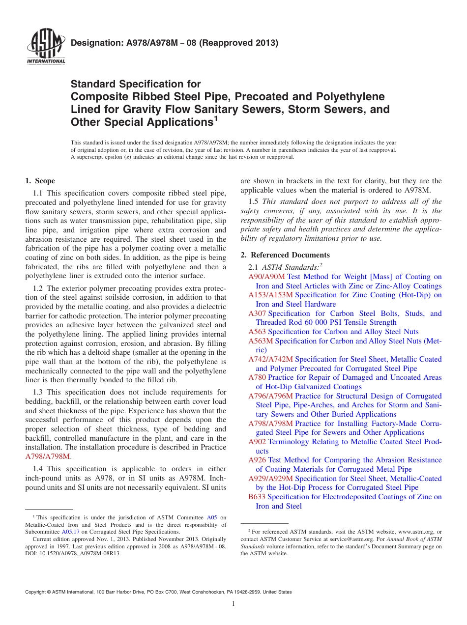ASTM A978 - A 978M - 08 (2013).pdf_第1页