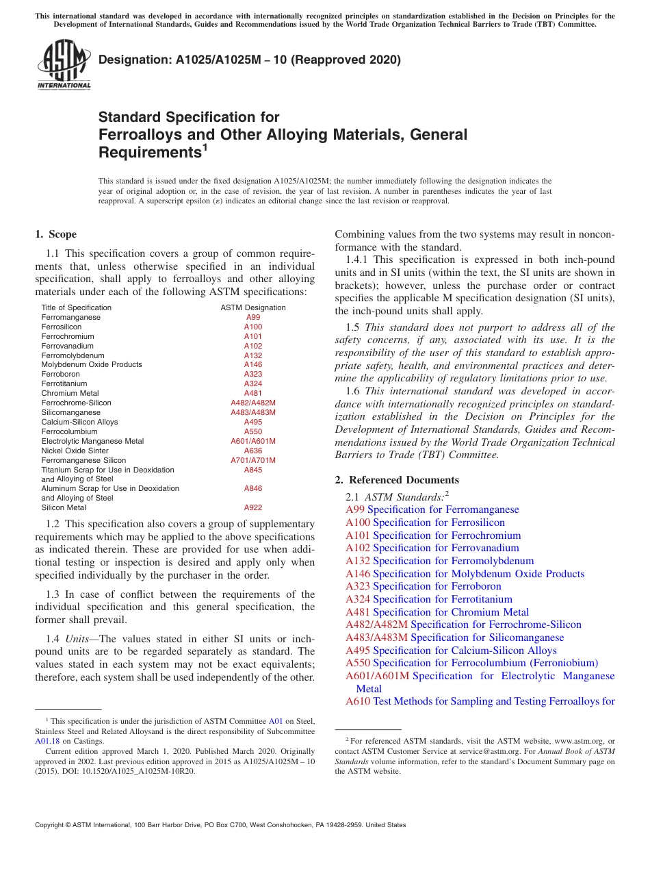 ASTM A1025 - A 1025M - 10 (2020).pdf_第1页