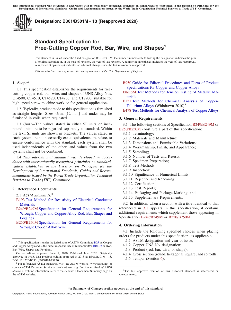 ASTM B301 - B 301M - 13 (2020).pdf_第1页