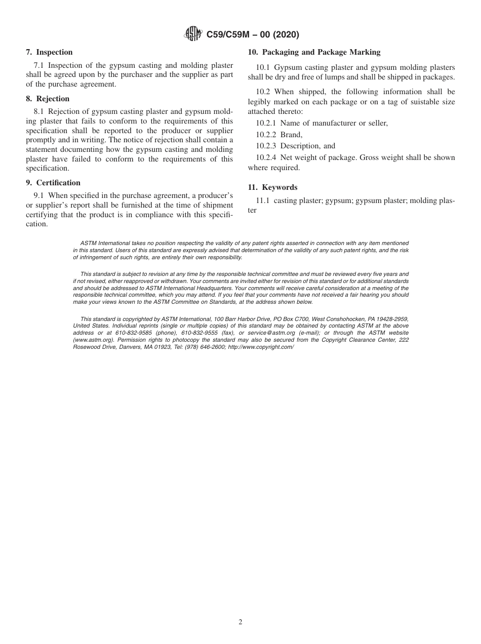 ASTM C59 - C 59M - 00 (2020).pdf_第2页