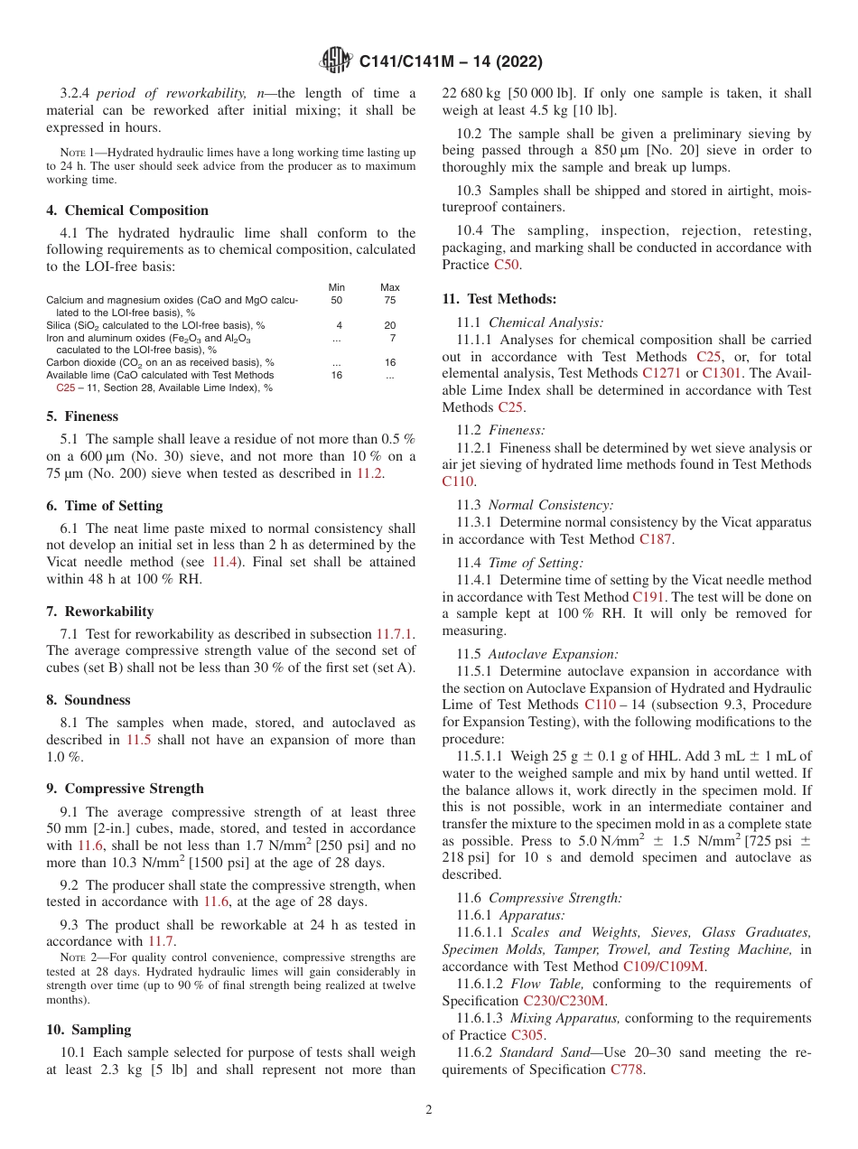 ASTM C141 - C 141M - 14 (2022).pdf_第2页