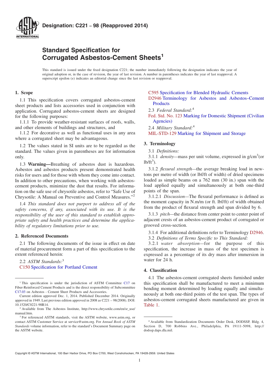 ASTM C221 - 98 (2014).pdf_第1页