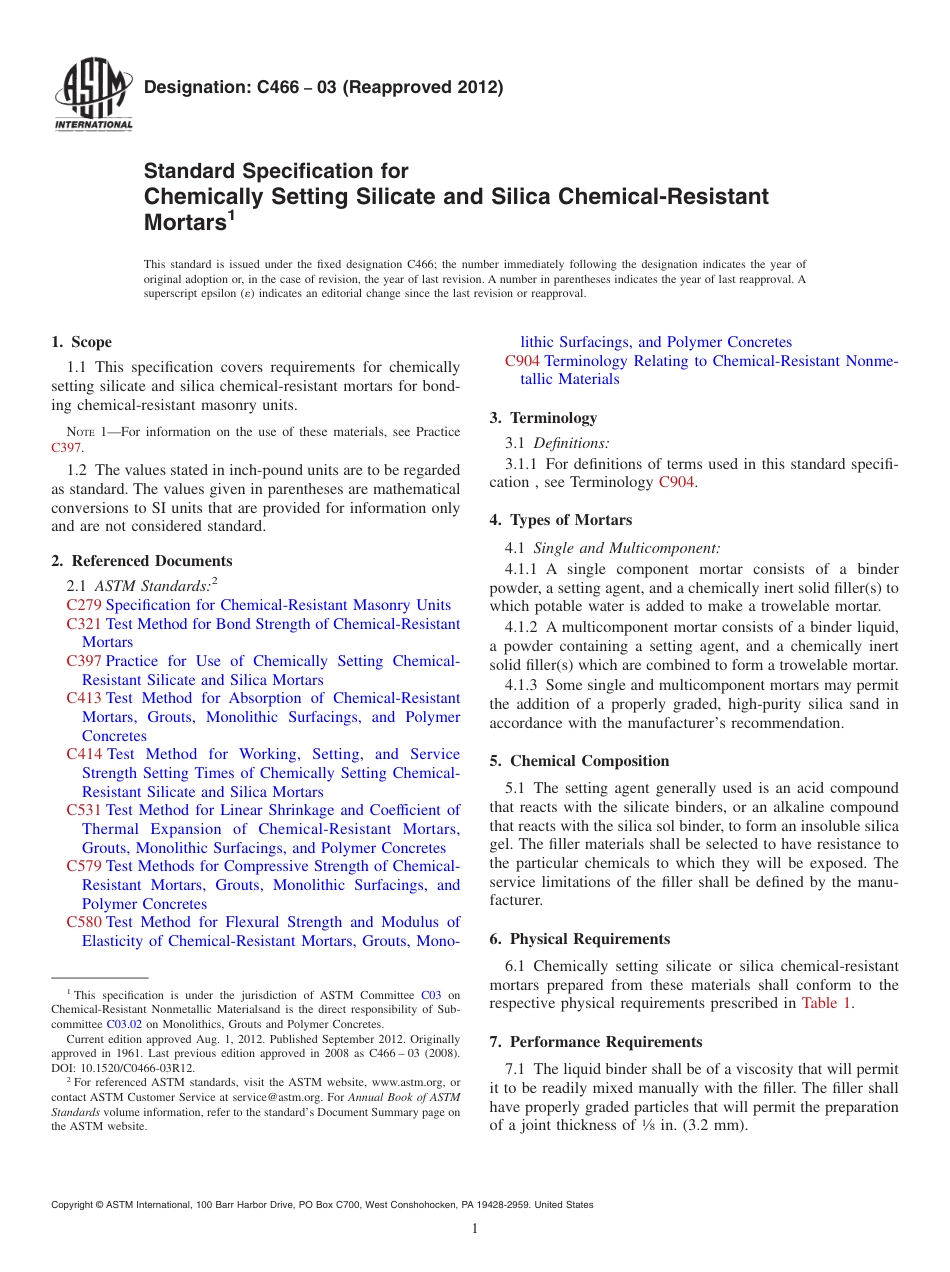 ASTM C466 - 03 (2012).pdf_第1页