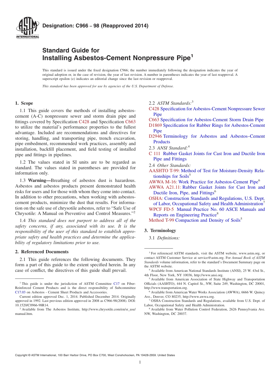 ASTM C966 - 98 (2014).pdf_第1页