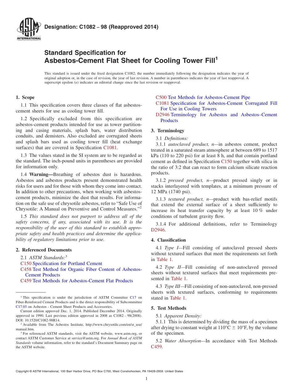 ASTM C1082 - 98 (2014).pdf_第1页