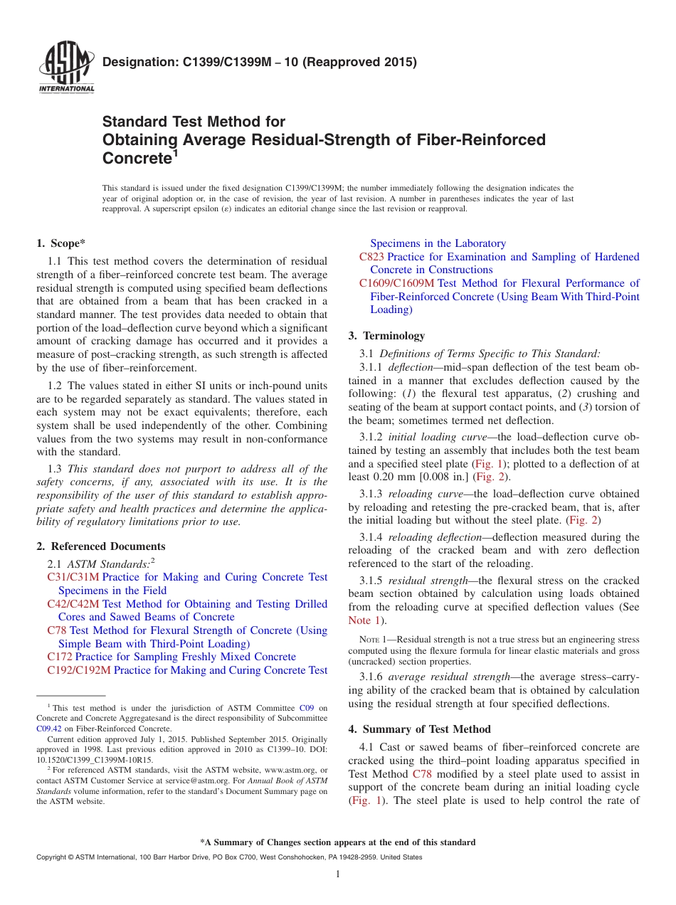 ASTM C1399 - C 1399M - 10 (2015).pdf_第1页