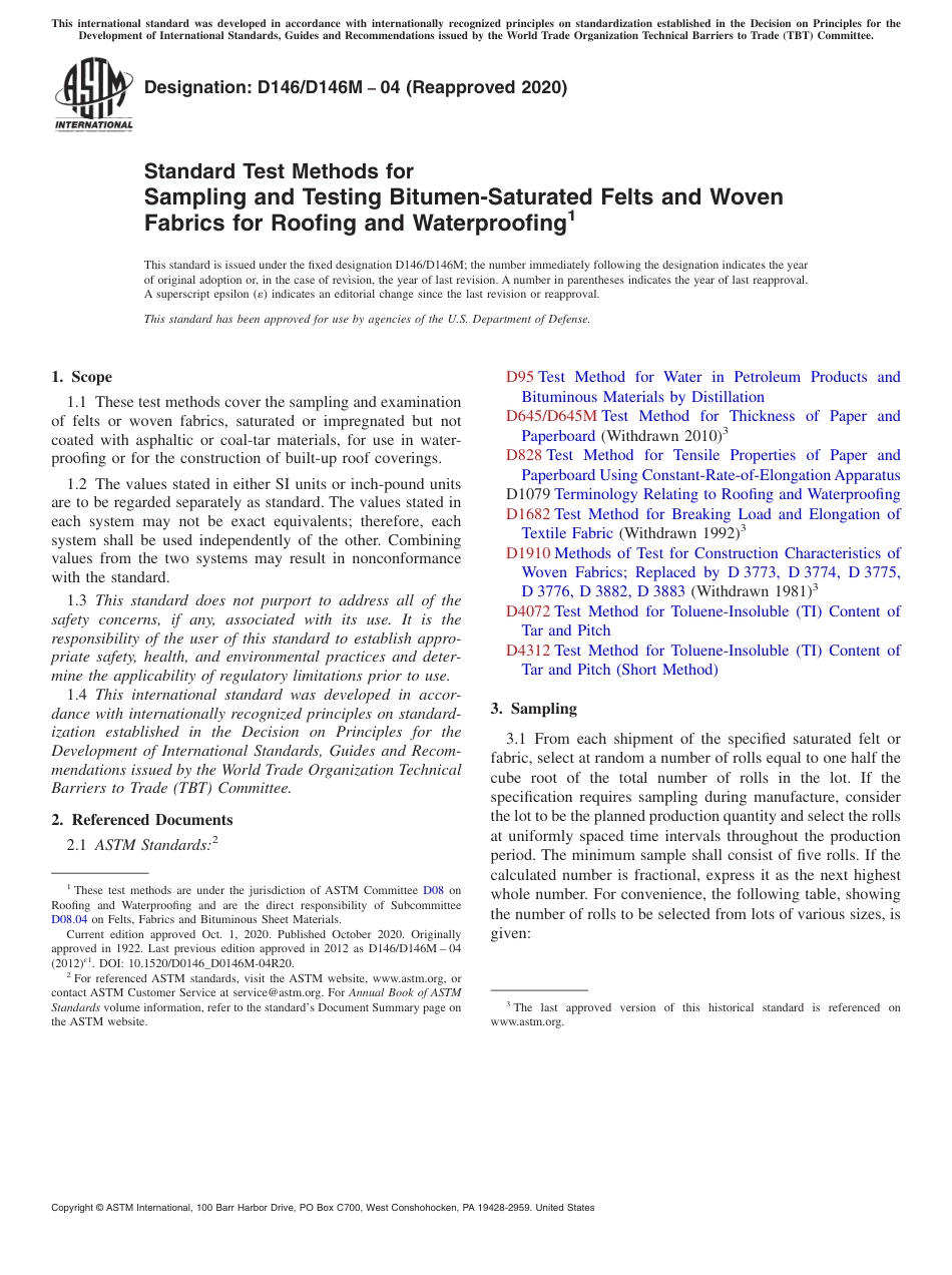 ASTM D146 - D 146M - 04 (2020).pdf_第1页