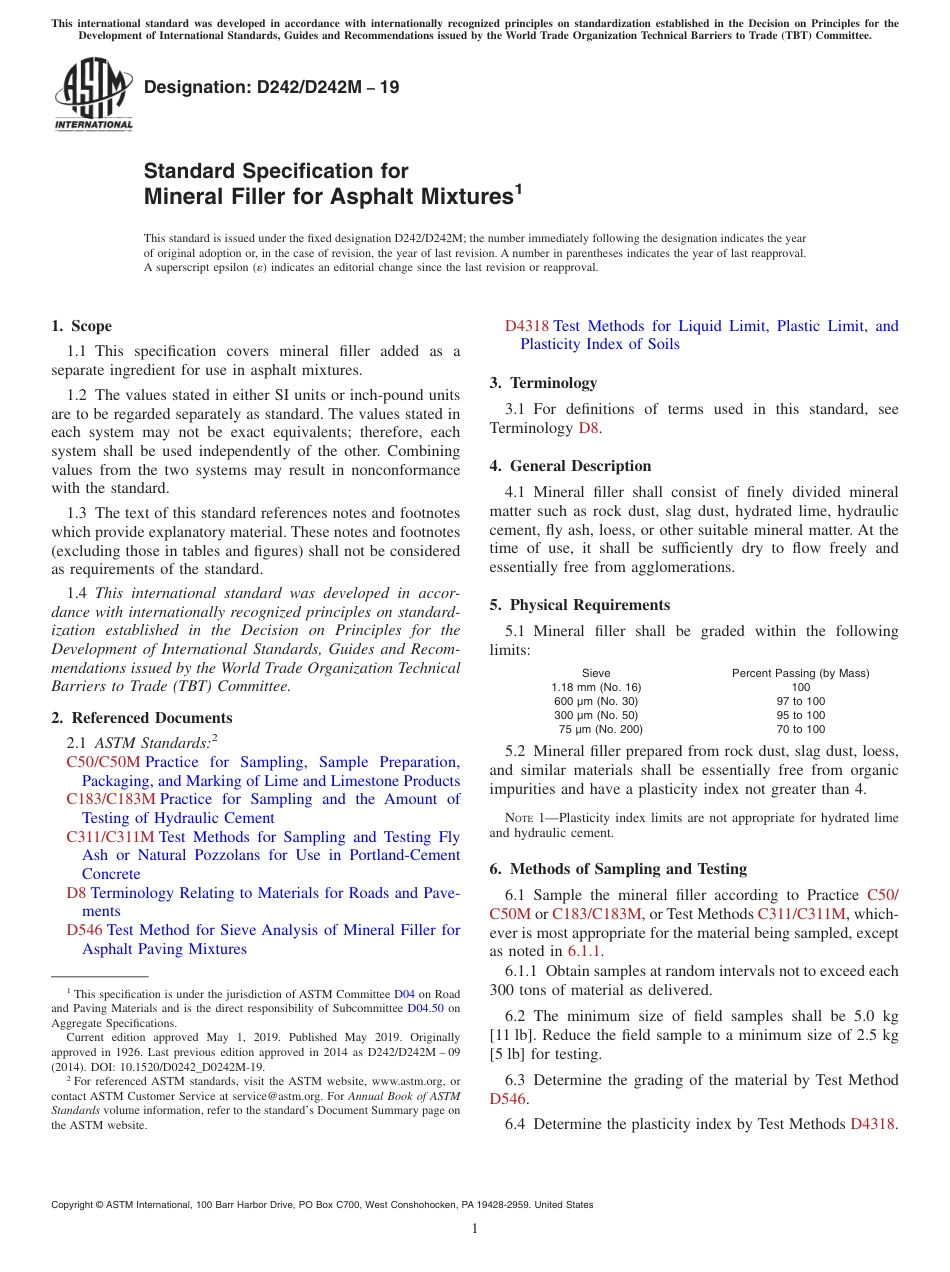 ASTM D242 - D 242M - 19.pdf_第1页