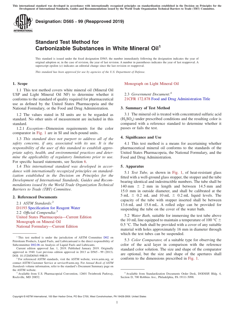 ASTM D565 - 99 (2019).pdf_第1页