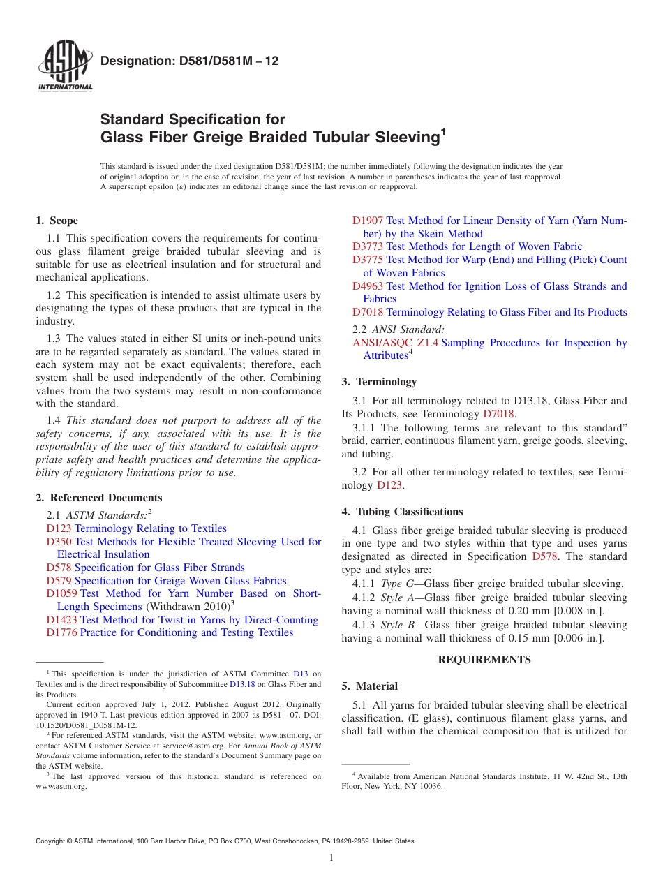 ASTM D581 - D 581M - 12.pdf_第1页