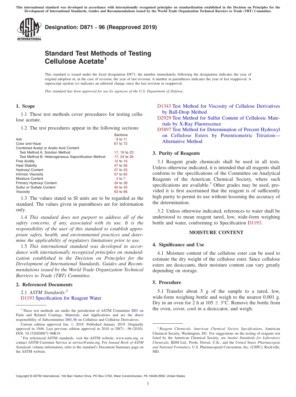 ASTM D871 - 96 (2019).pdf_第1页