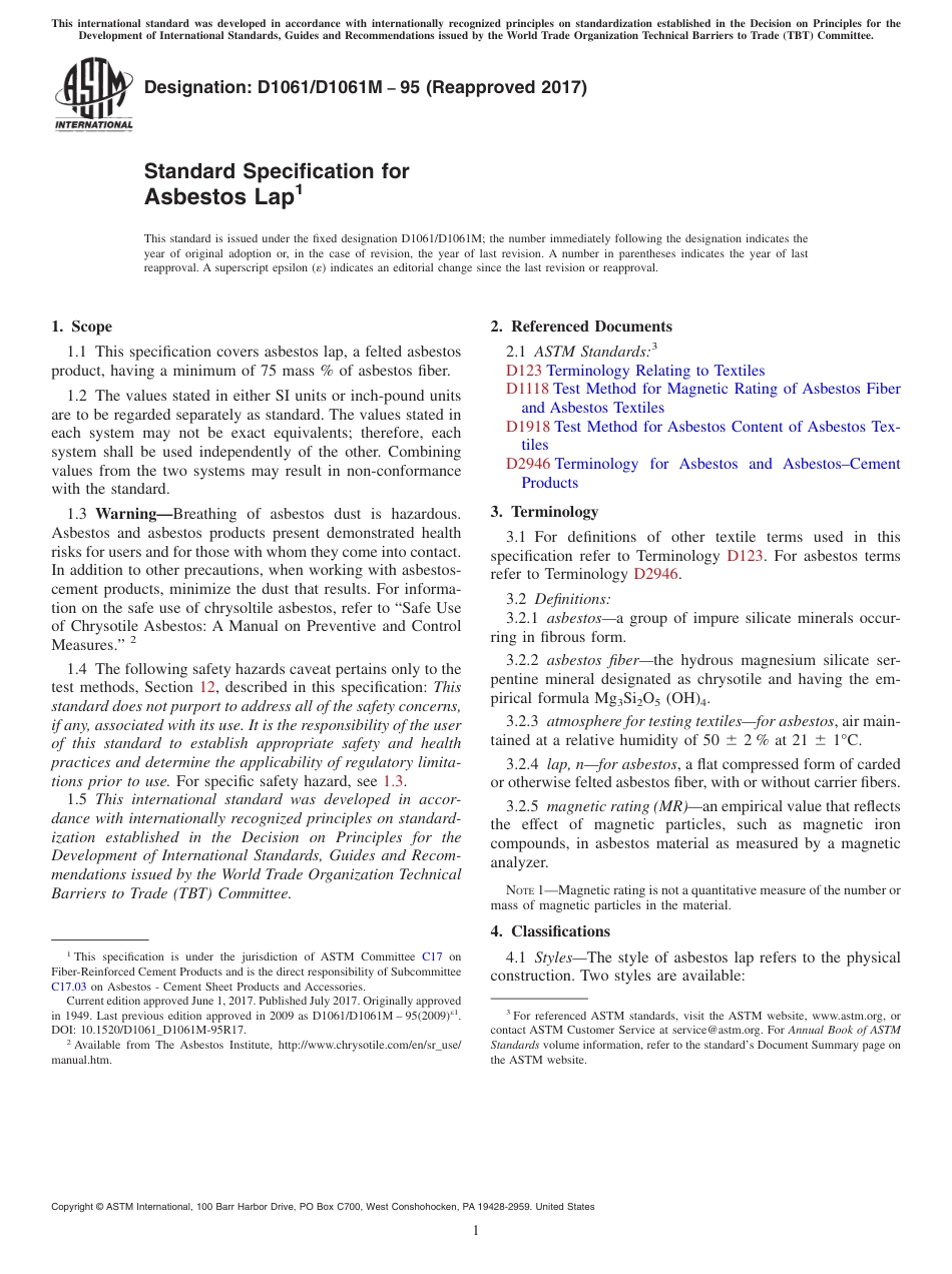 ASTM D1061 - D 1061M - 95 (2017).pdf_第1页