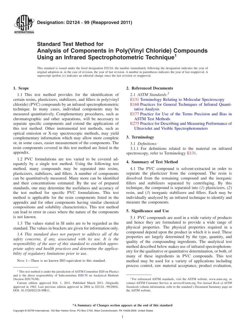 ASTM D2124 - 99 (2011).pdf_第1页