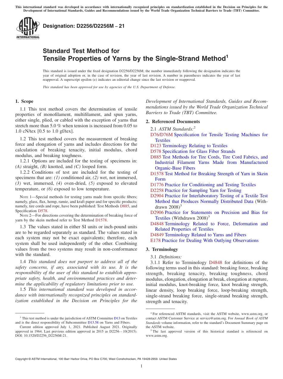 ASTM D2256 - D 2256M - 21.pdf_第1页