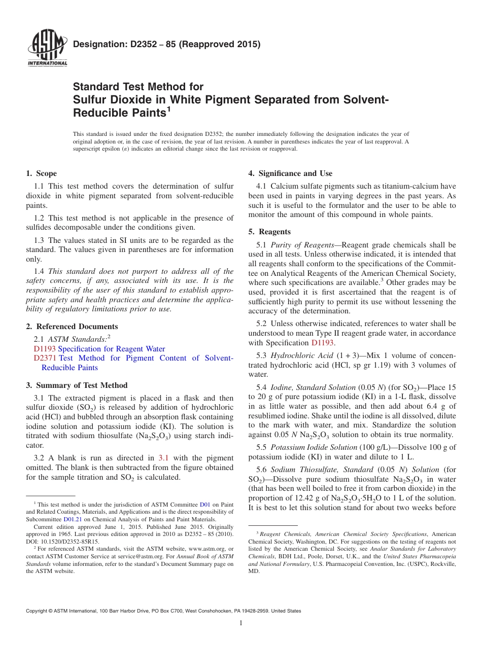 ASTM D2352 - 85 (2015).pdf_第1页