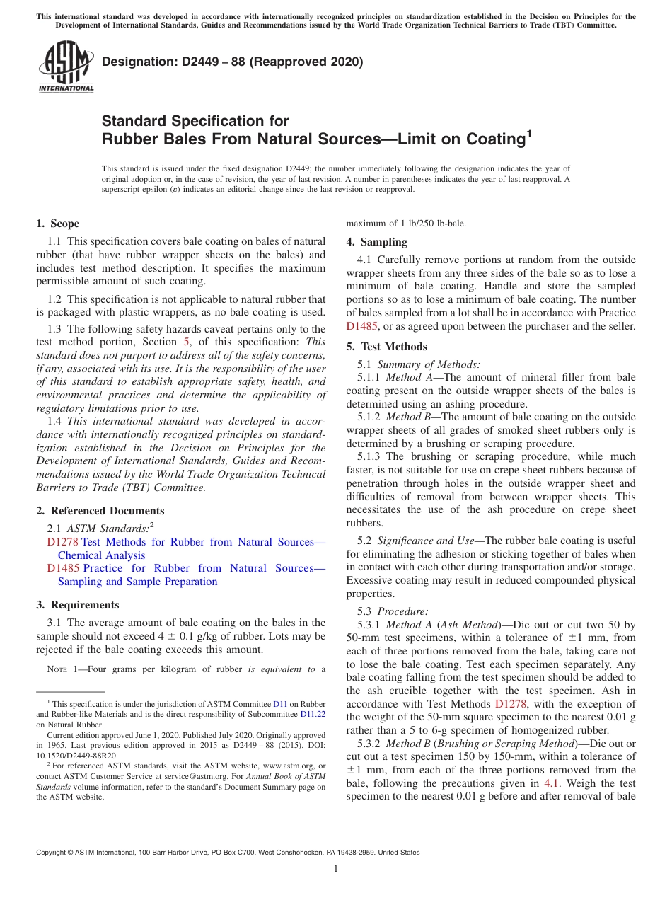 ASTM D2449 - 88 (2020).pdf_第1页