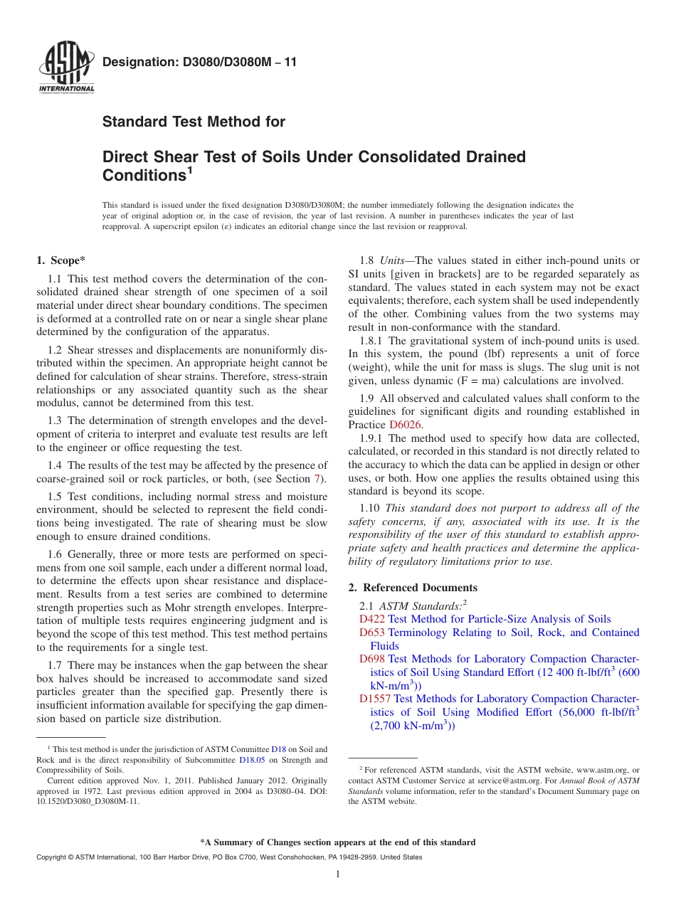 ASTM D3080 - D 3080M - 11.pdf_第1页