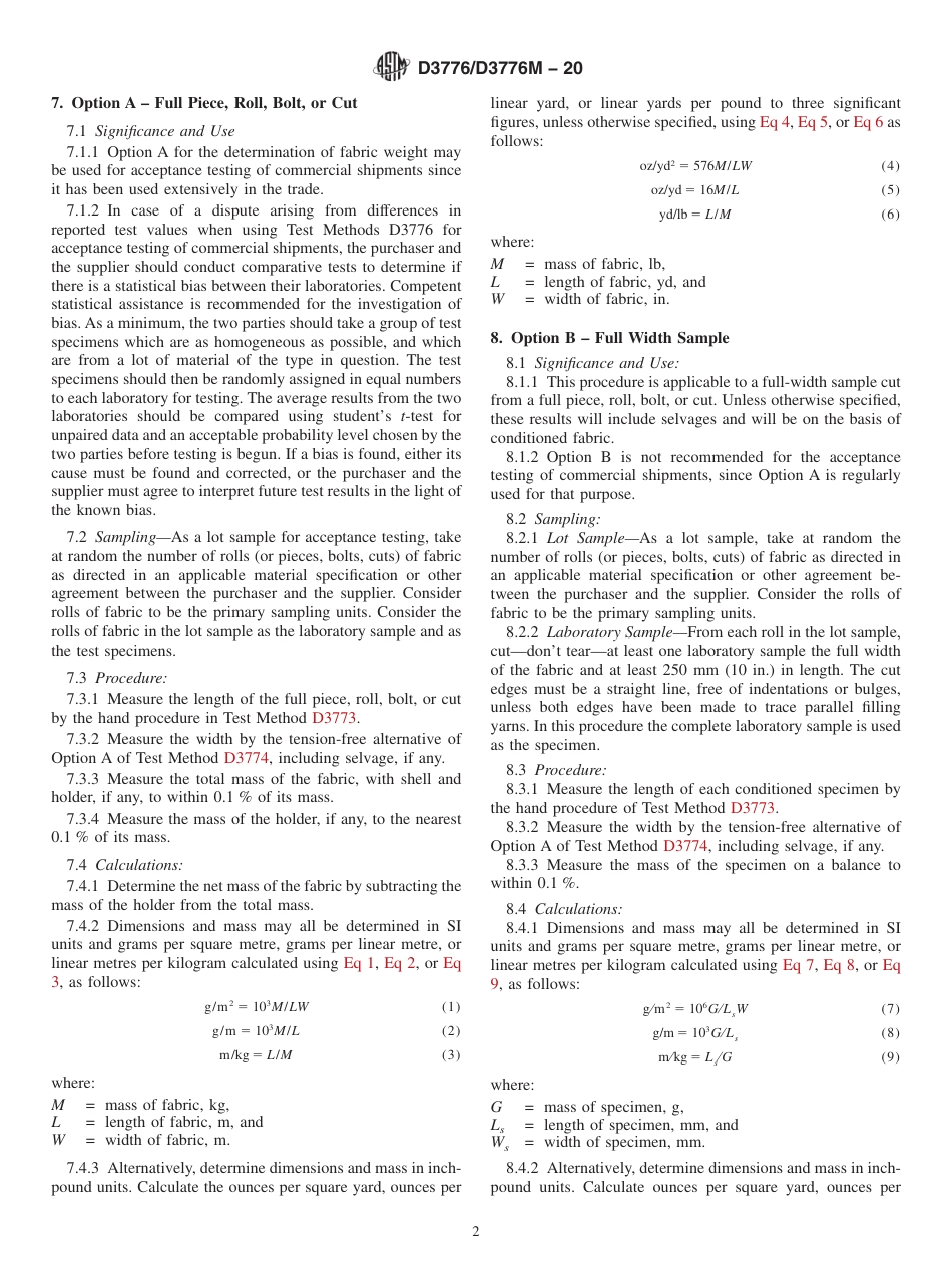 ASTM D3776 - D 3776M - 20.pdf_第2页