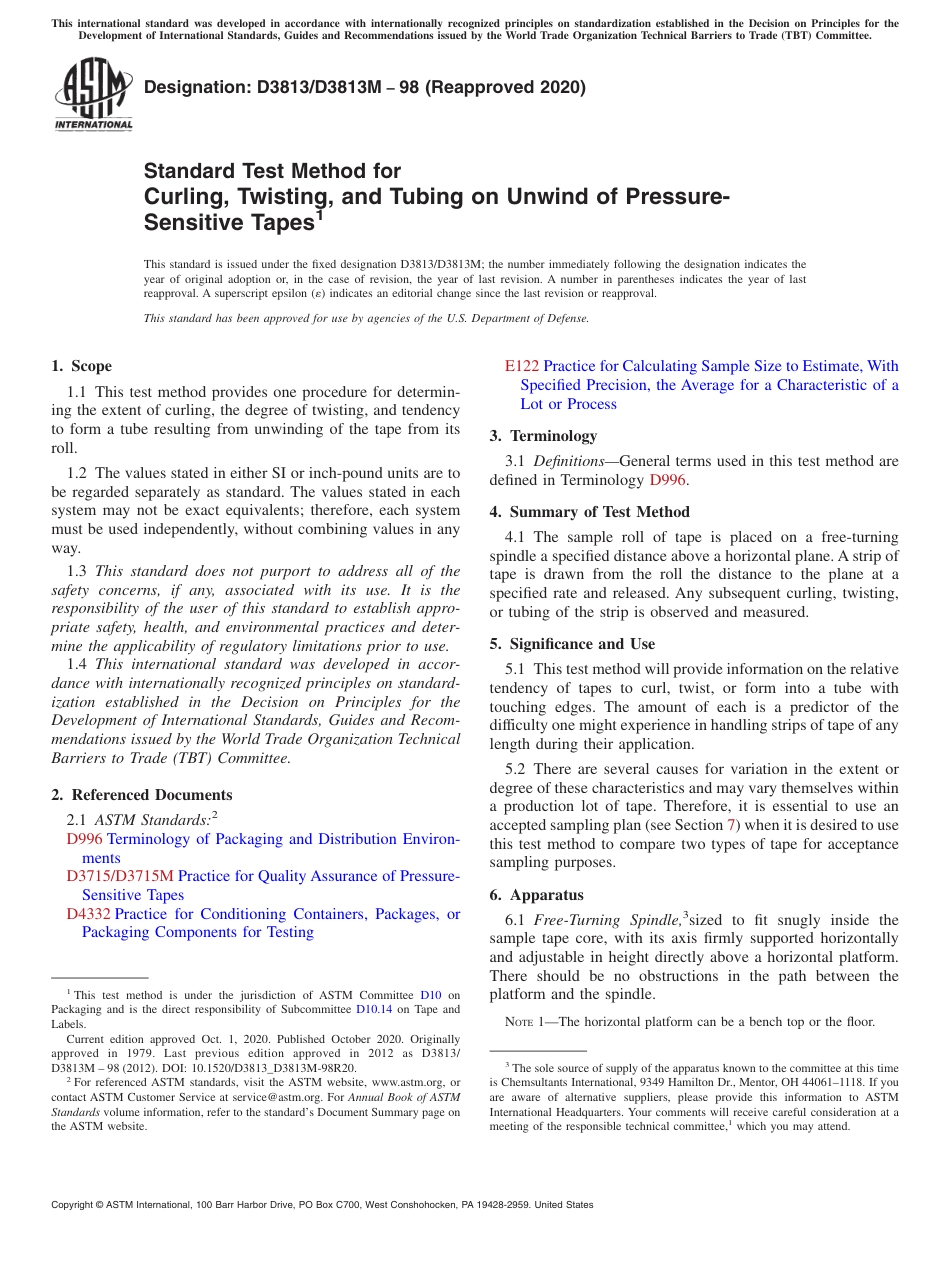 ASTM D3813 - D 3813M - 98 (2020).pdf_第1页