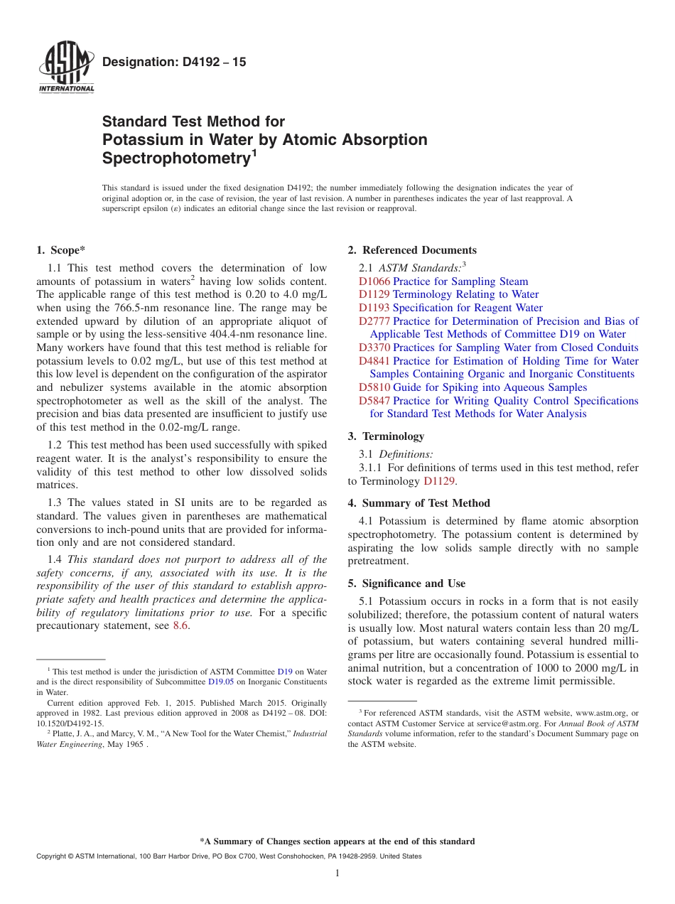 ASTM D4192 - 15.pdf_第1页