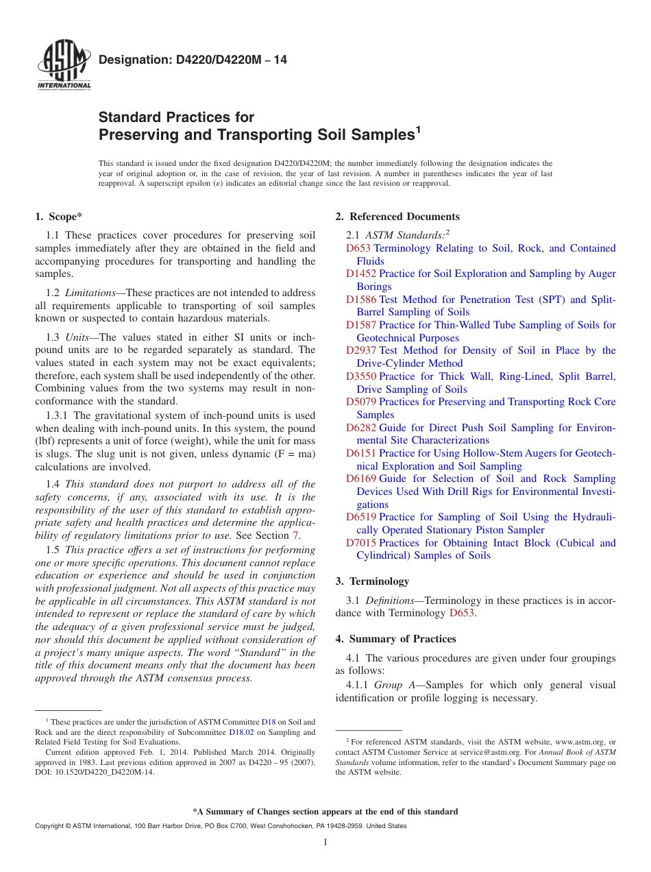 ASTM D4220 - D 4220M - 14.pdf_第1页